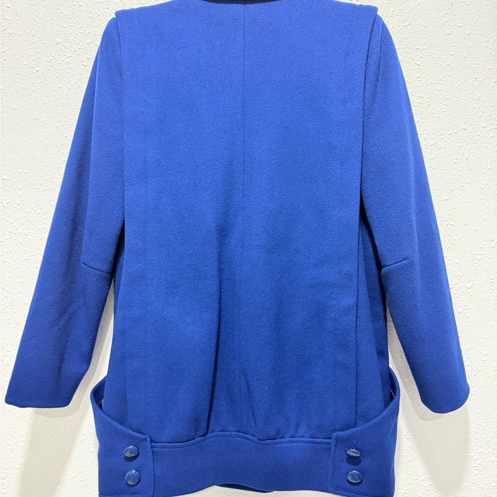 Vintage Braefair Women's Royal Blue single breast coat M - Picture 8 of 13